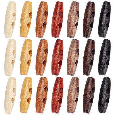 Wholesale GORGECRAFT 70Pcs Oval Wooden Buttons Horn Toggle Shape Buttons  Accessories 2 Holes Wood Sweater Coats Buttons for Jacket Clothing Sewing  DIY Art Craft Projects 