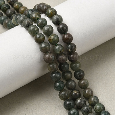 Естественный зеленый апатит бисер пряди G-K350-C04-6mm-1