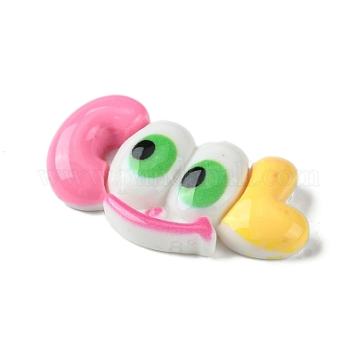 Cabochons décodés cool en résine opaque&nbsp;RESI-C045-02E-1