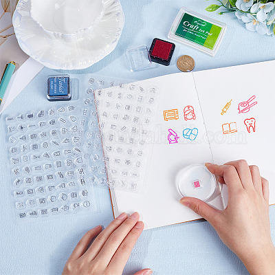 2шт. 2 стиля ежедневной тематики прозрачные силиконовые штампы набор&nbsp;DIY-CP0009-61-1