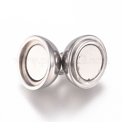 Wholesale 202 Stainless Steel Magnetic Clasps with Loops 