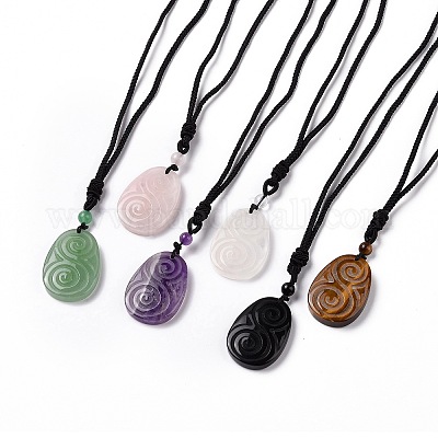 Pendentifs Pierre Forme Larme - Lot 18pcs Avec Fermoir | DIY Bijoux Artisanaux