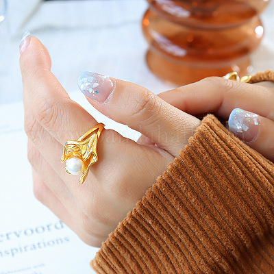 Открытые манжеты из нержавеющей стали с цветком WGAF2BA-02-1