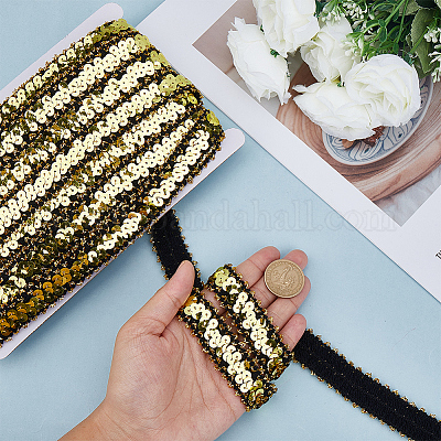 20 ярд блестящих полиэстеровых эластичных бусин с пайетками&nbsp;OCOR-CY0003-22B-1