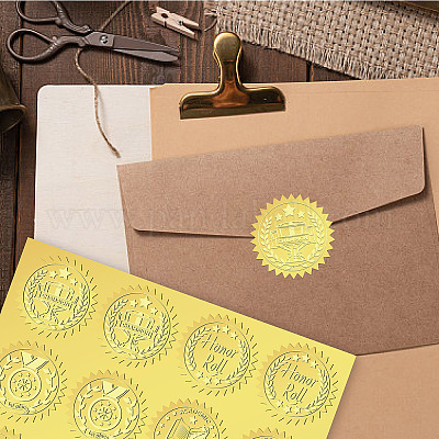 Graduation stickers envelope seals invitation gold silver labels