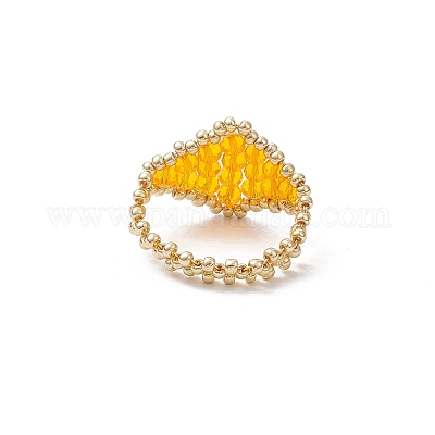 Стеклянные кольца для пальцев&nbsp;RJEW-MZ00030-01-1