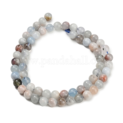 Natürliche Aquamarin Perlen Stränge&nbsp;G-F591-29A-6mm-03-1