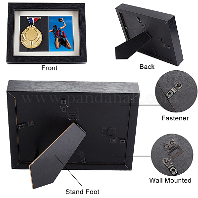 Wood Picture Frames Lapel Pin Display Case Shadow Box Frame