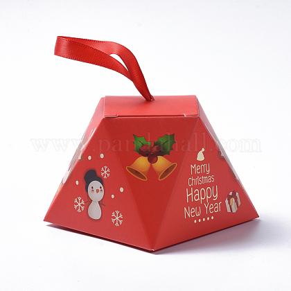 クリスマスギフトボックス リボン付き ギフトラッピングバッグ プレゼント用キャンディークッキー レッド 8 1x8 1x6 4cmの通販 Jp Pandahall Com