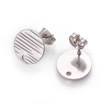 Accessoires de puces d'oreilles en 304 acier inoxydable STAS-O119-17C-P-1