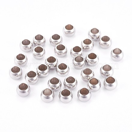 304 acier inoxydable séparateurs perles lisses STAS-M006-02-1
