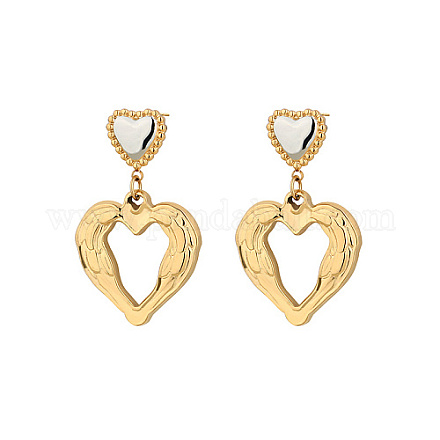 Boucles d'oreilles pendantes en acier titane doré OS0874-2-1