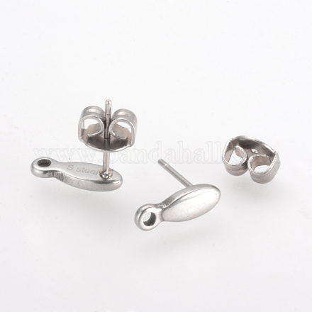 Accessoires de puces d'oreilles en 201 acier inoxydable X-STAS-Q210-95-1