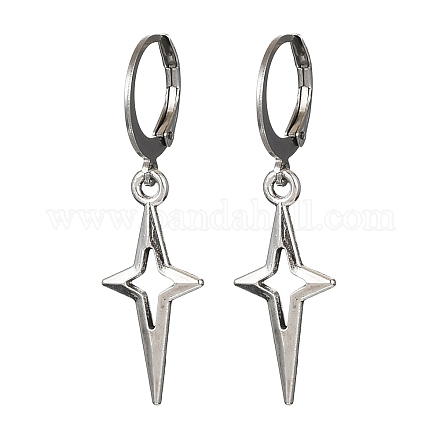 Tibetan Style Alloy Hollow Star Dangle Leverback Earrings EJEW-JE05580-1