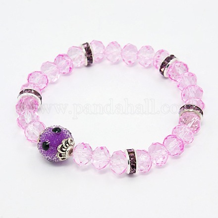 Lovely Crystal Beads Stretch Bracelets BJEW-F058-06-1