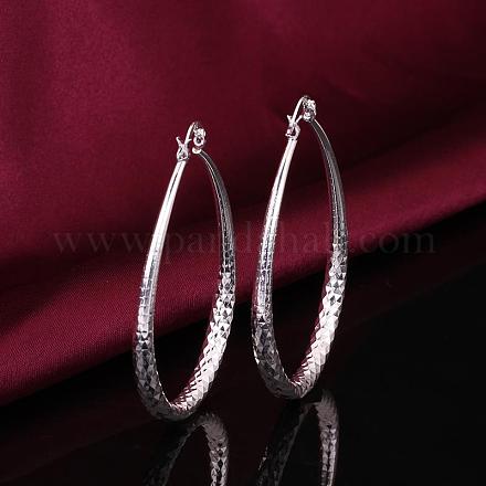 Grandi orecchini da donna a goccia in ottone placcato color argento EJEW-BB11705-1