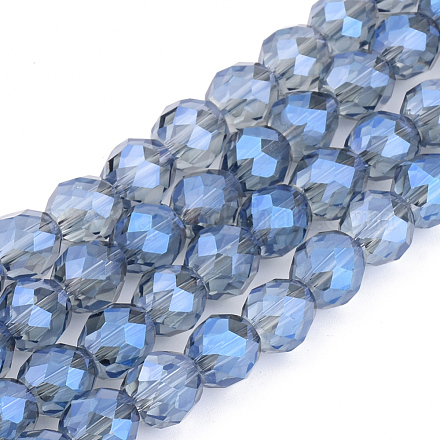 Chapelets de perles en verre électroplaqué EGLA-T003-10mm-G02-1
