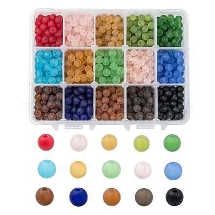 15 Colors Transparent Glass Beads FGLA-JP0001-04-6mm-1