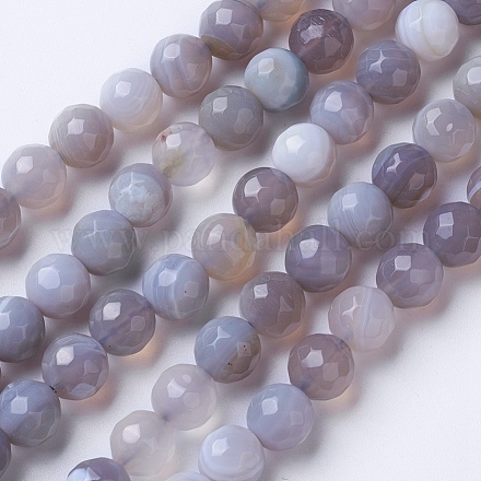 Natural Banded Agate Beads Strands G-G754-02-8mm-1