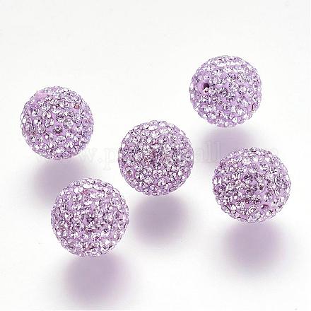 Halb gebohrte tschechische Kristall Strass Pave Disco Ball Perlen RB-A059-H12mm-PP9-371-1