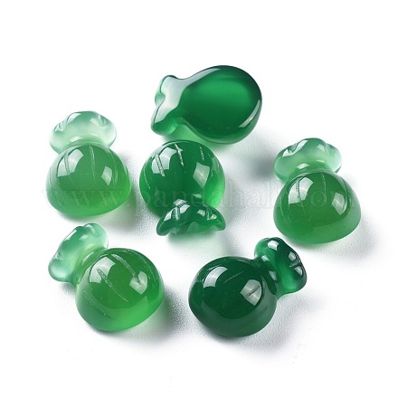Natürliche grüne Onyx-Achat-Cabochons G-H231-15-1