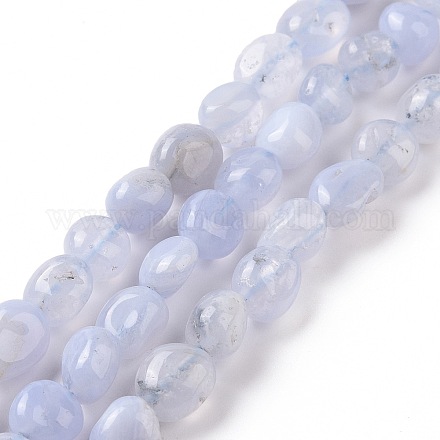 Naturelles bleu perles de calcédoine brins G-K203-26-1