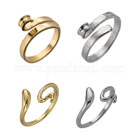 Sunnyclue 8 pieza 2 conjuntos de anillos de puño de acero y aleación de pulpo de estilo RJEW-SC0001-18-1
