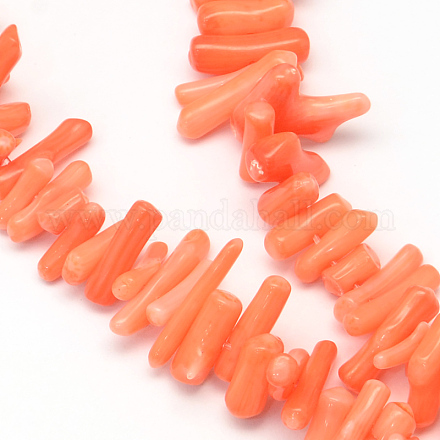 Fili di perline di corallo sintetico tinto in scaglie X-CORA-Q026-01F-1