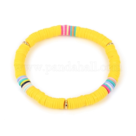 Handmade Polymer Clay Heishi Beads Stretch Bracelets BJEW-JB05304-02-1