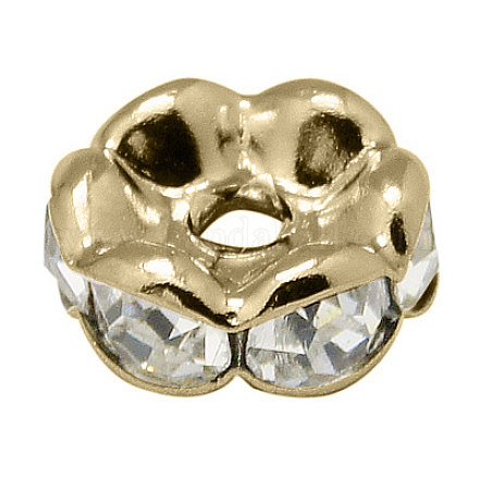 Brass Rhinestone Spacer Beads X-RB-A014-L5mm-01LG-NF-1