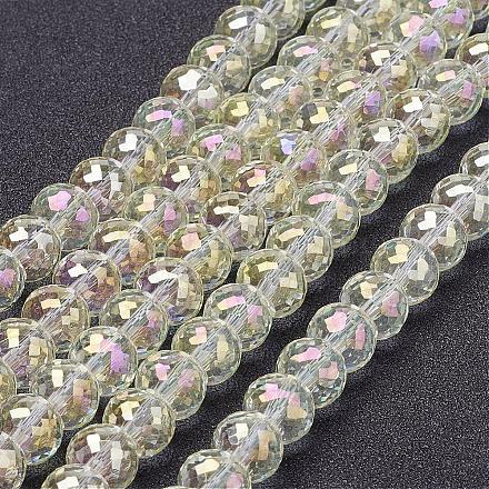 Chapelets de perles en verre électroplaqué EGLA-P028-FR03-1