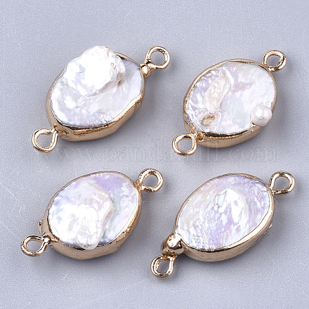 Conectores de eslabones de perlas keshi de perlas barrocas naturales PEAR-T003-06-1