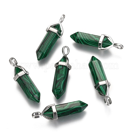 Dyed Synthetic Malachite Pointed Pendants G-F295-03D-1