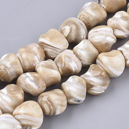 Fili di perle di conchiglia trochid naturale / trochus X-SSHEL-N032-01-1