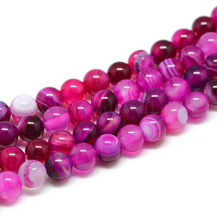 Chapelets de perles en agate rayée naturelle/agate à bandes G-T046-4mm-B06-1