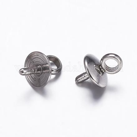 304 ciondolo a forma di spilla con perle a forma di tazza in acciaio inossidabile STAS-K146-003-5mm-1