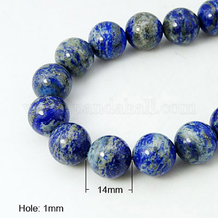 Chapelets de perles en lapis-lazuli naturel G-G099-14mm-7-1