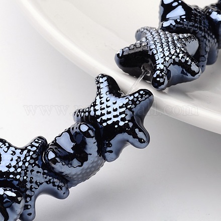 Porcellana fatti a mano stelle marine fili di perline X-PORC-E007-05-1
