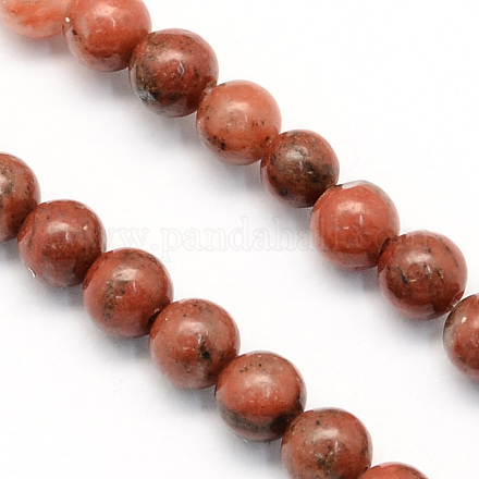 Natural Sesame Jasper/Kiwi Jasper Round Beads Strands G-S169-1
