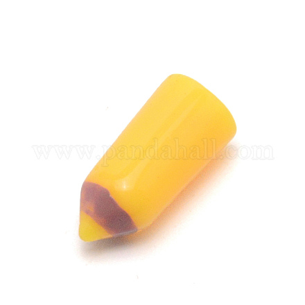 オペーク樹脂ビーズ  穴がない  鉛筆  ゴールド  16x7mm RESI-WH0020-06B-1