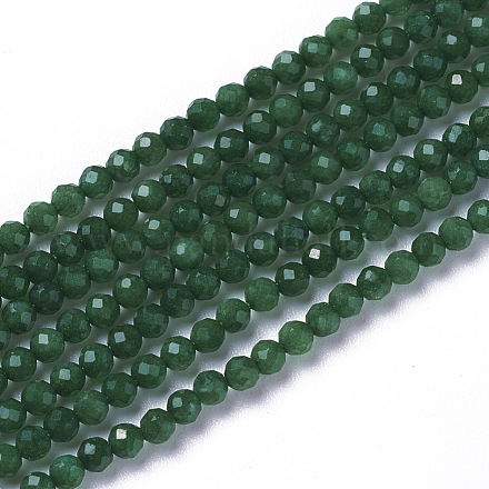 Chapelets de perles de jade blanche naturelle G-F596-40-2mm-1