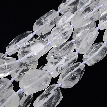 Natural Gemstone Quartz Crystal Beads Strands G-L159-09-1