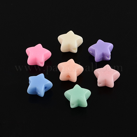 Solid Color Opaque Acrylic Five-Pointed Star Beads SACR-S032-M02-1