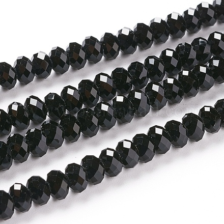 Facettes rondelle imitation cristal autrichien perles de verre G-M185-4x6mm-23A-1
