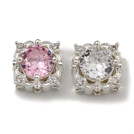 Латунные микро проложить кубического циркония бусы KK-U037-05P-1