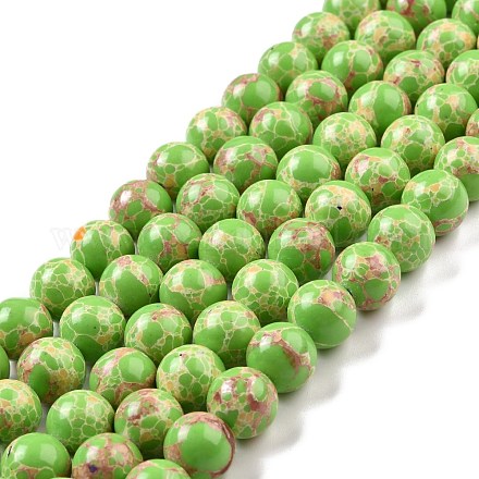 Brins de perles de jaspe impérial synthétiques G-E568-01C-01-1