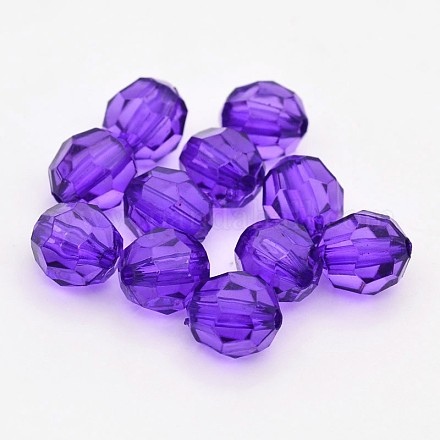 Faceted Transparent Acrylic Round Beads DB6MMC109-1