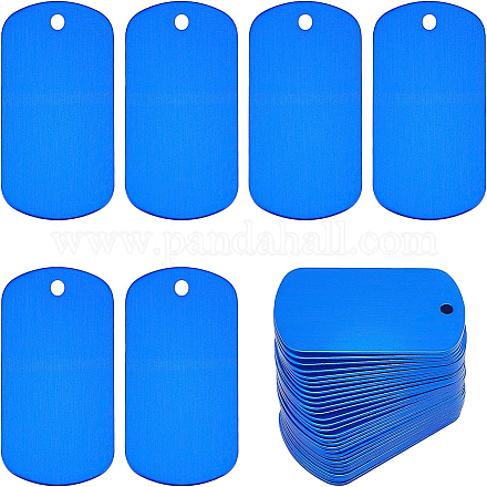 BENECREAT 30 Packs Blue Shield Shape Stamping Blanks with 3.5mm Hole Aluminum Blank Pendants for DIY Decorative Craft Pet Dog ID Tags ALUM-BC0001-67-1