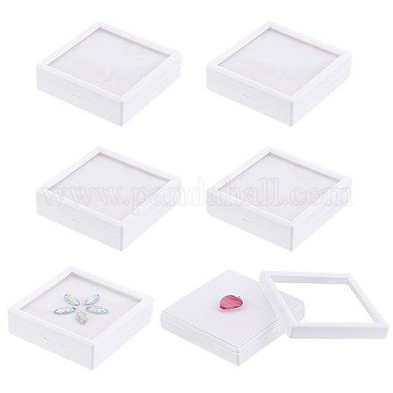 Scatole quadrate in plastica per diamanti sciolti CON-WH0095-50B-1