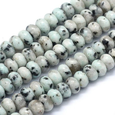 Jaspe de sésame naturel / perles de jaspe kiwi G-E507-07A-1